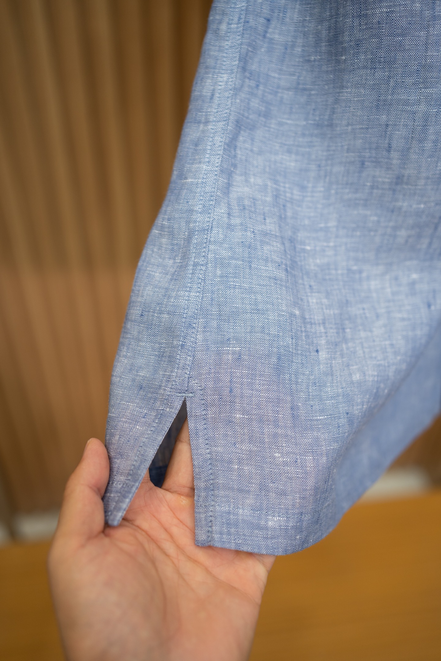 LP Blue Linen Camp Collar Shirt