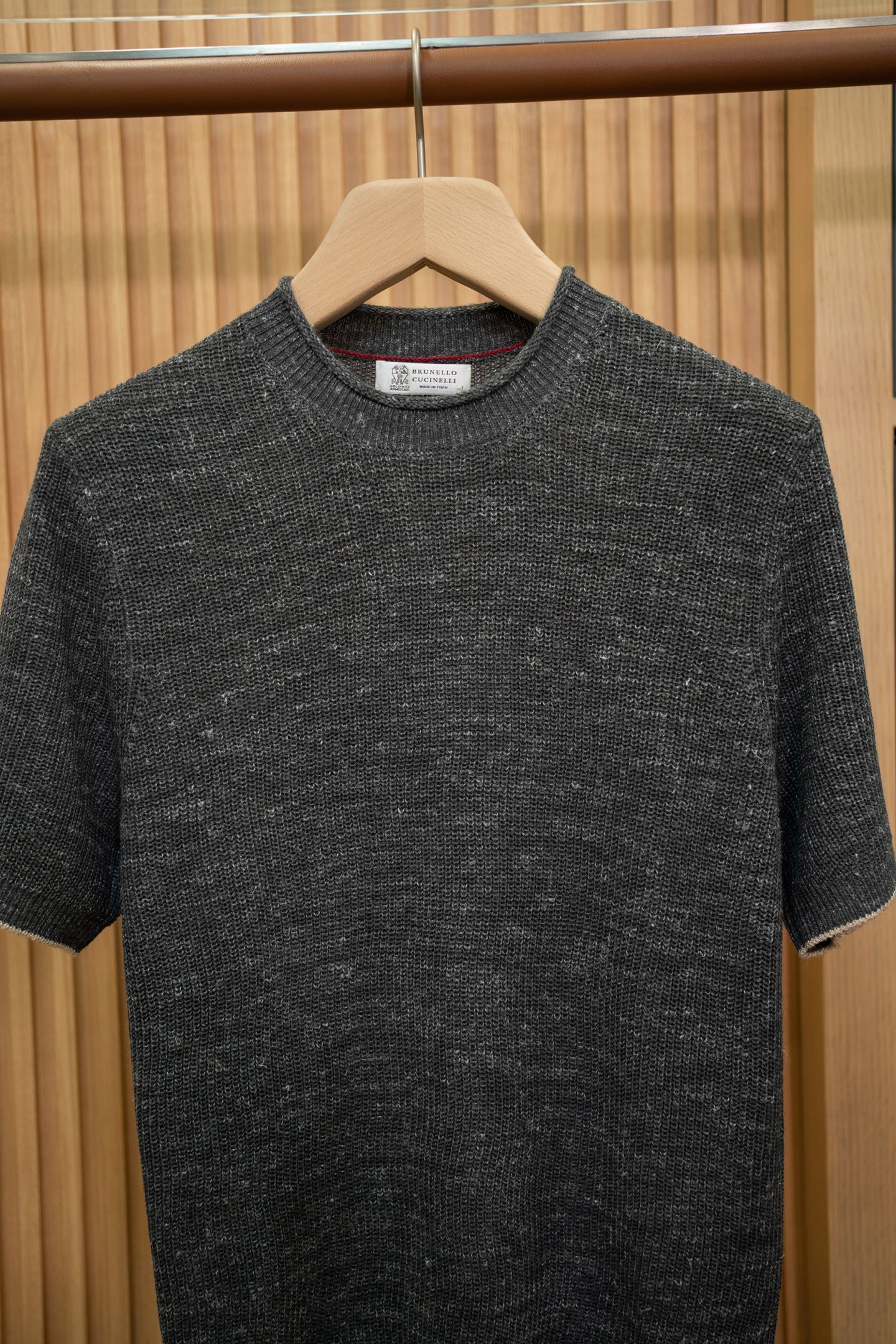 LP Dark Heather Short Sleeve Knit Sweater