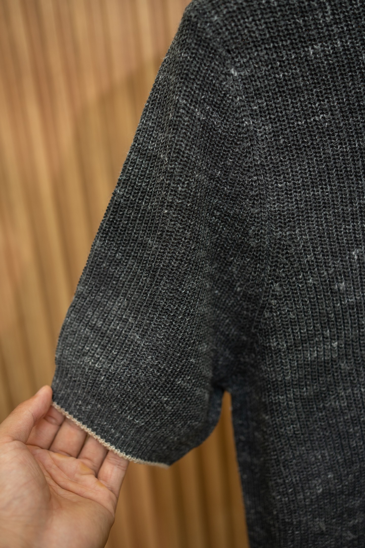 LP Dark Heather Short Sleeve Knit Sweater