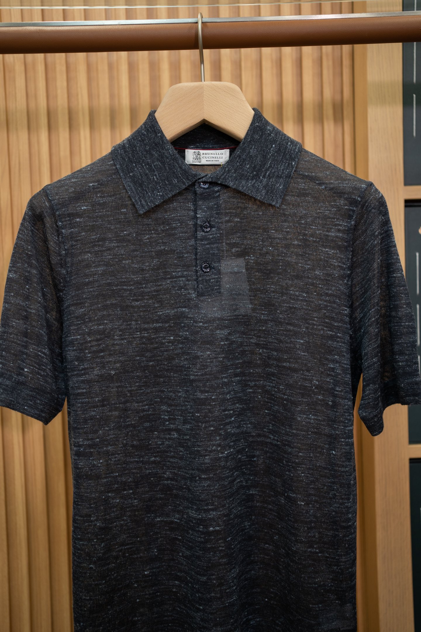 LP Dark Heather Linen Knit Polo Shirt