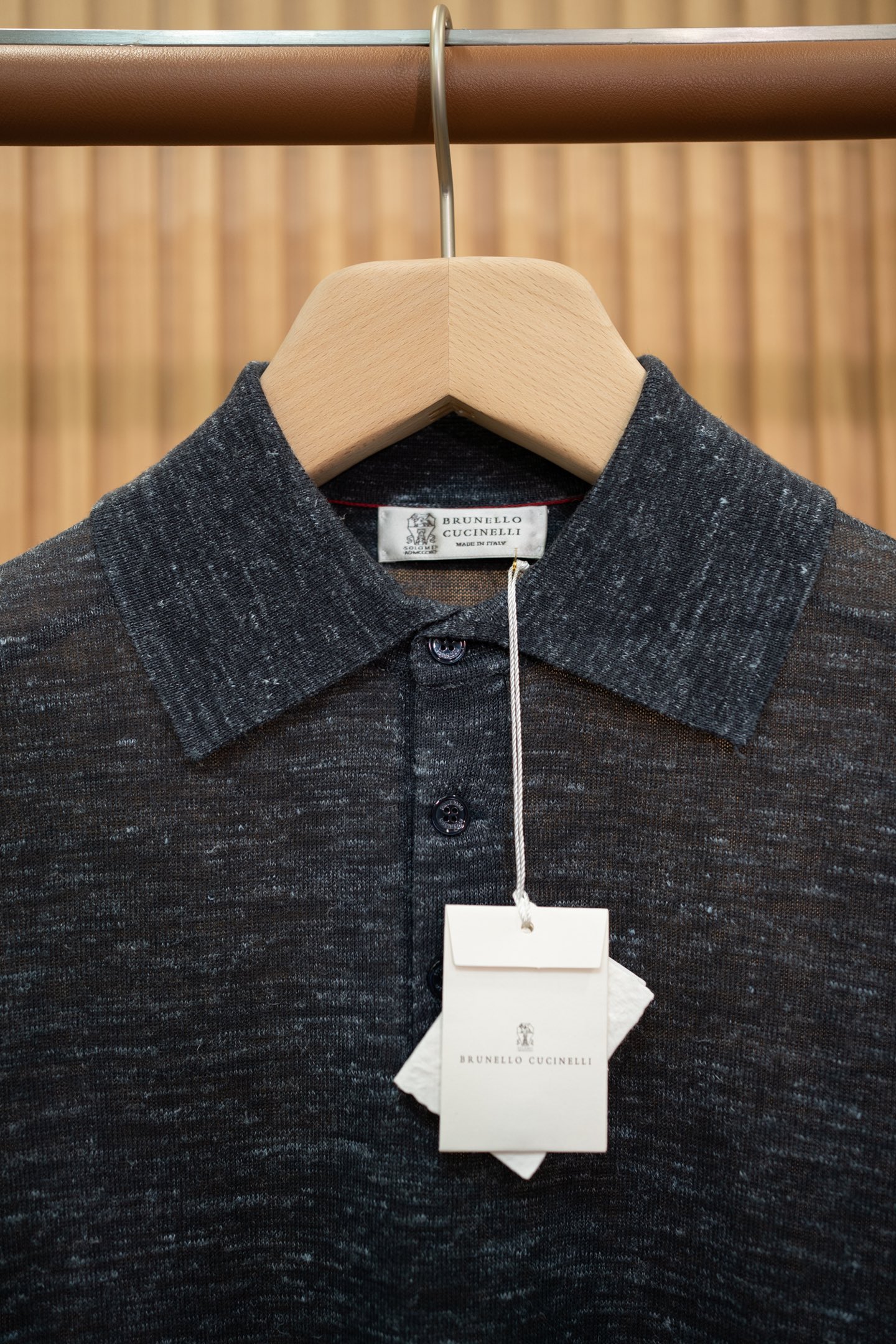 LP Dark Heather Linen Knit Polo Shirt