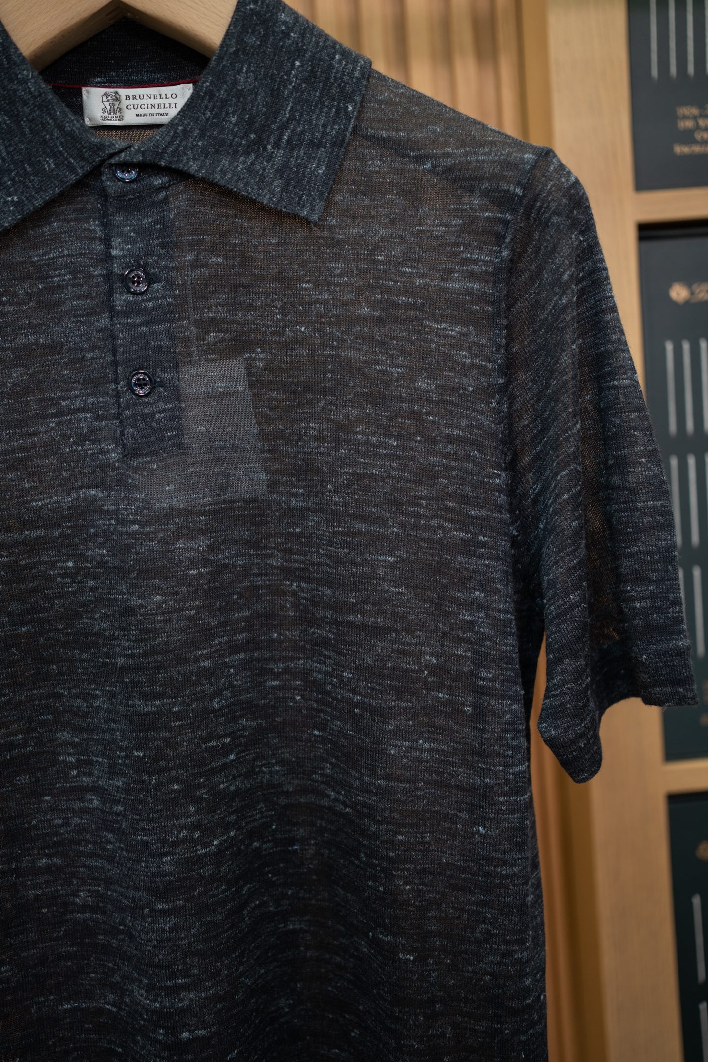 LP Dark Heather Linen Knit Polo Shirt