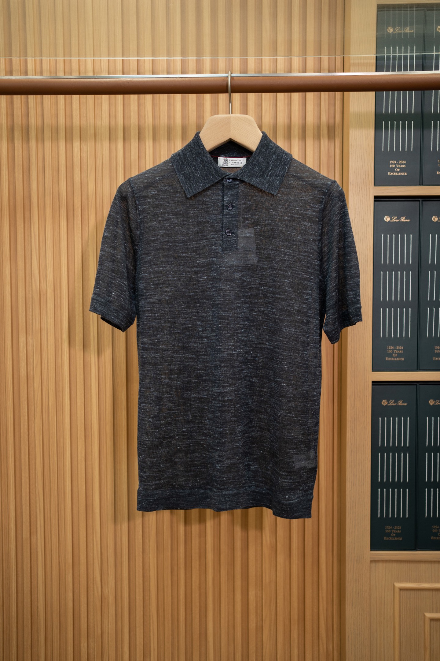 LP Dark Heather Linen Knit Polo Shirt