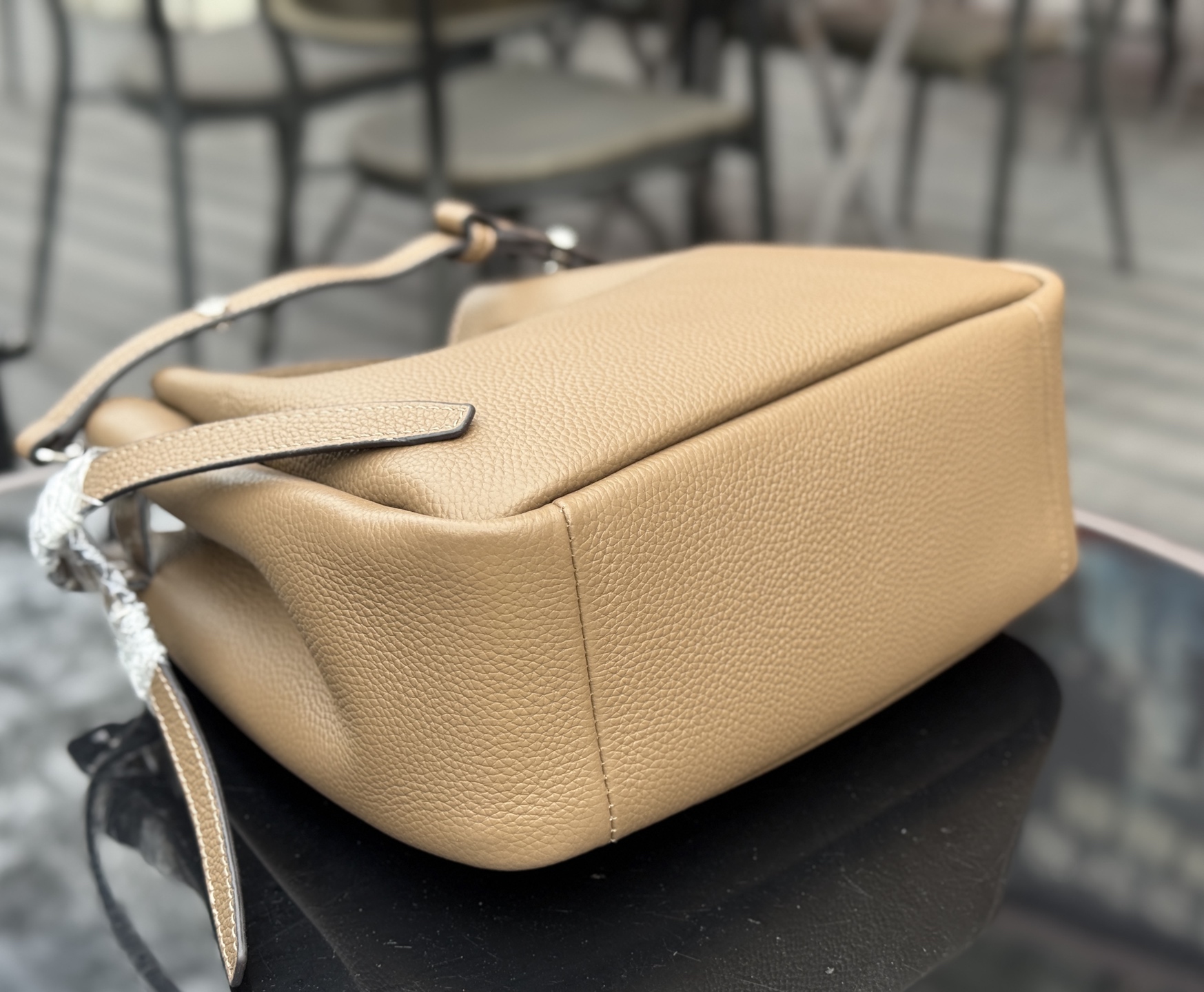 Tory Burch ～923【大象灰】TORY BURCH ROMY PEBBLED BUCKET BAG手提包
