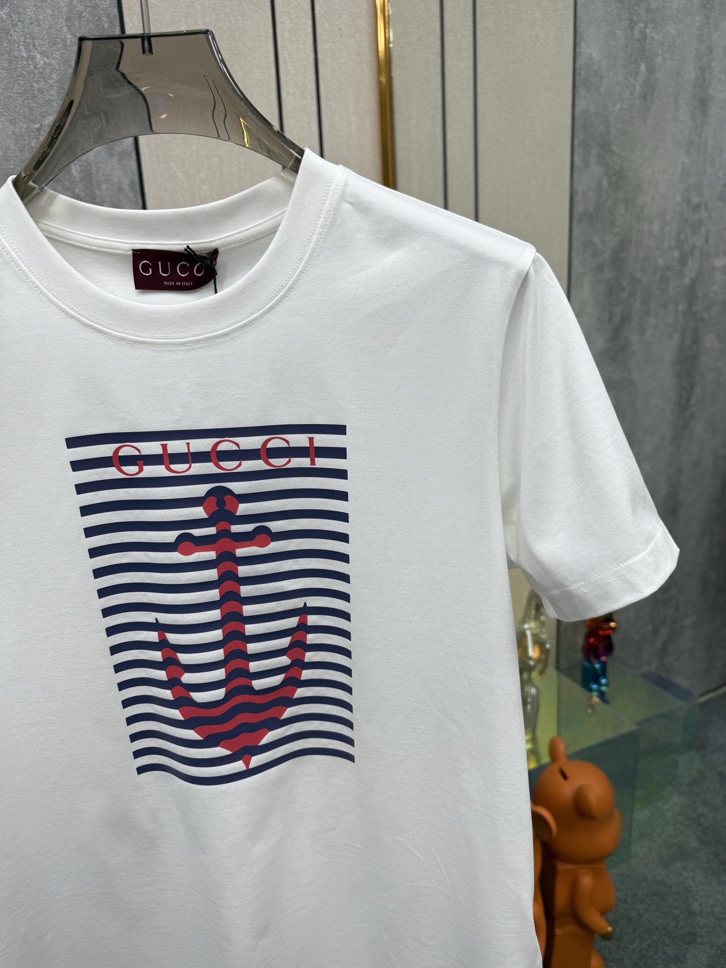 Gucci Anchor Print T-Shirt - Navy Blue, Luxury Cotton, 2024 Spring Collection 4 i1747718361905 8245 0 2
