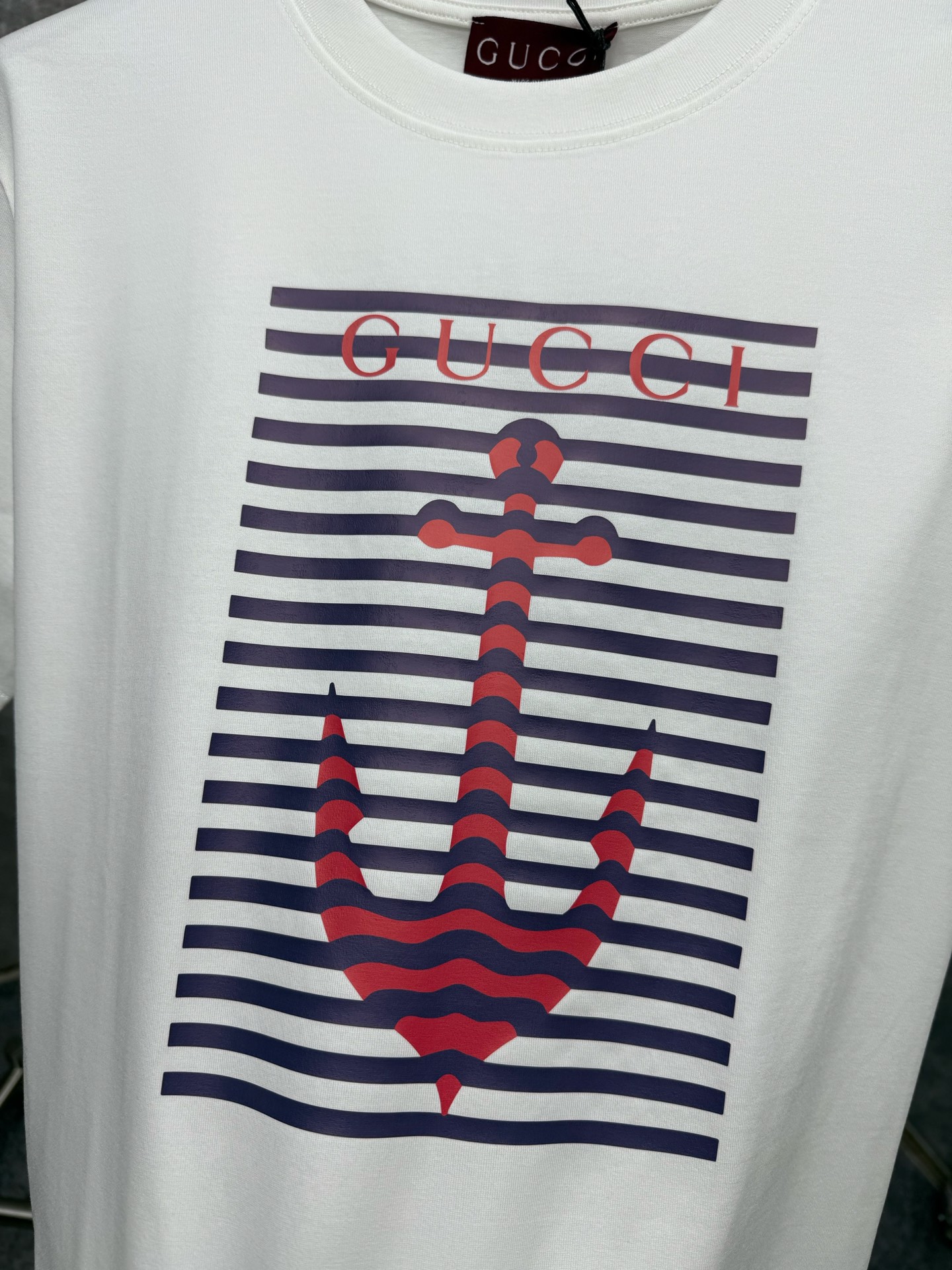 Gucci Anchor Print T-Shirt - Navy Blue, Luxury Cotton, 2024 Spring Collection 3 i1747718362008 8425 0 1