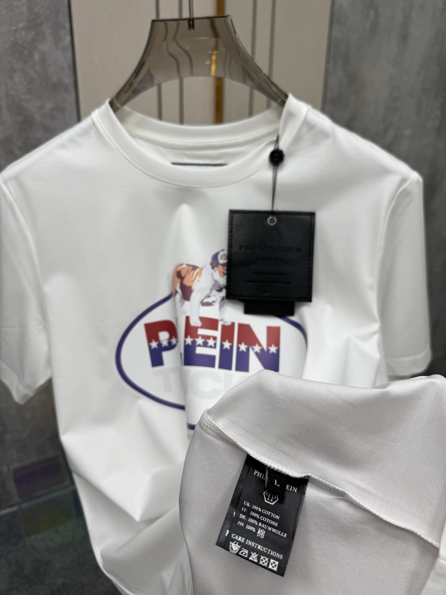 P600 Philipp Plain 2025 European-Risk Rogue Series Silk-Cotton T-shirt with Paint Print - 图片 6