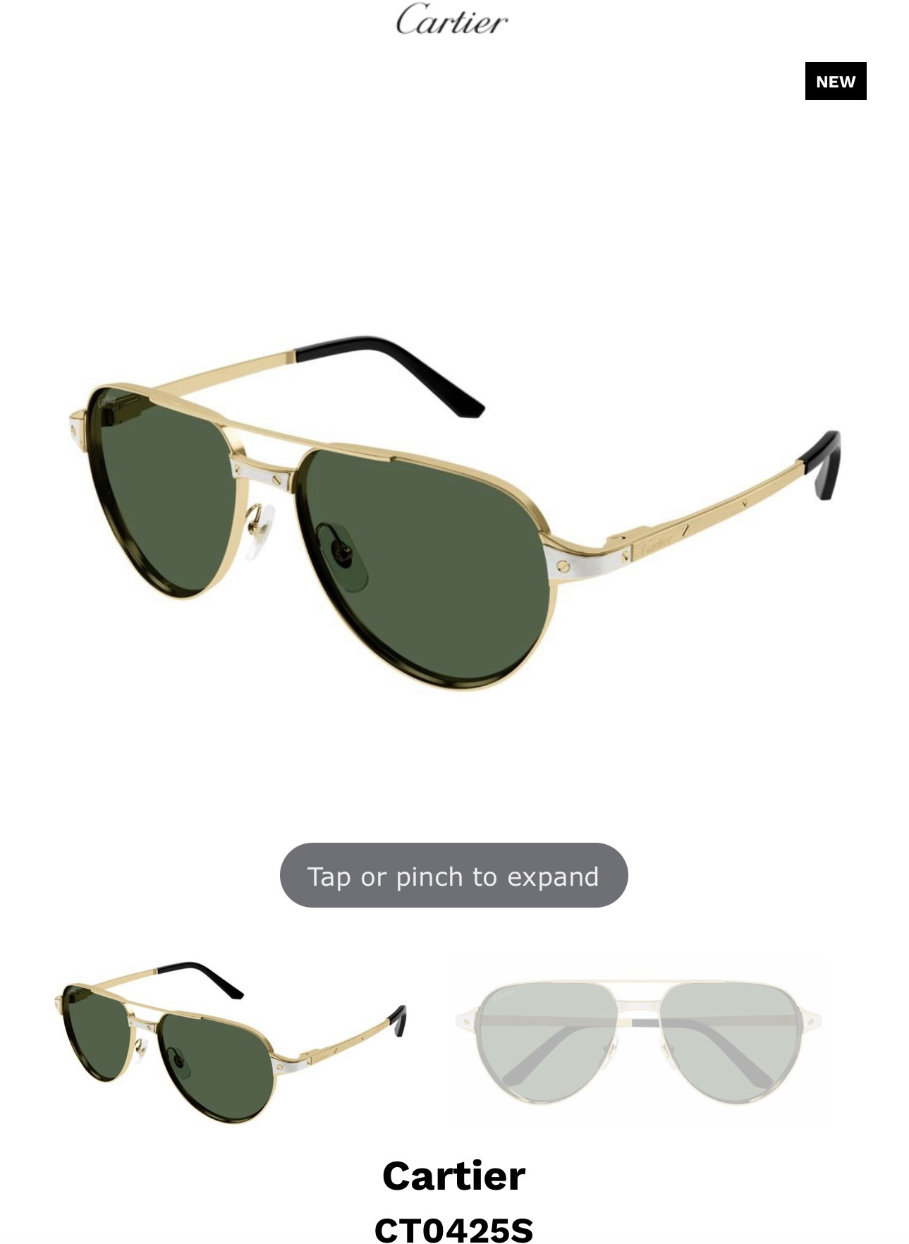 Cartier CT0425S Aviator Sunglasses - Metal Frame, Polarized Lenses 8 i1750873056736 2305 0 7