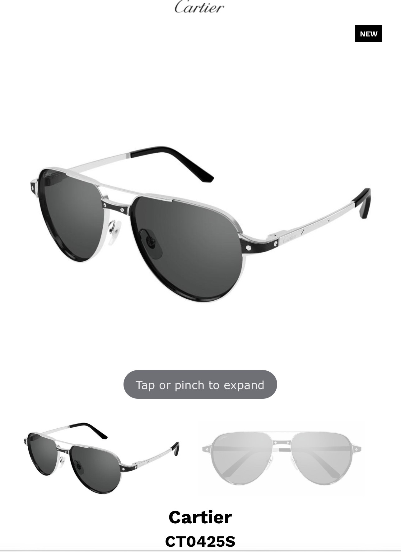 Cartier CT0425S Aviator Sunglasses - Metal Frame, Polarized Lenses 9 i1750873060745 661 0 8
