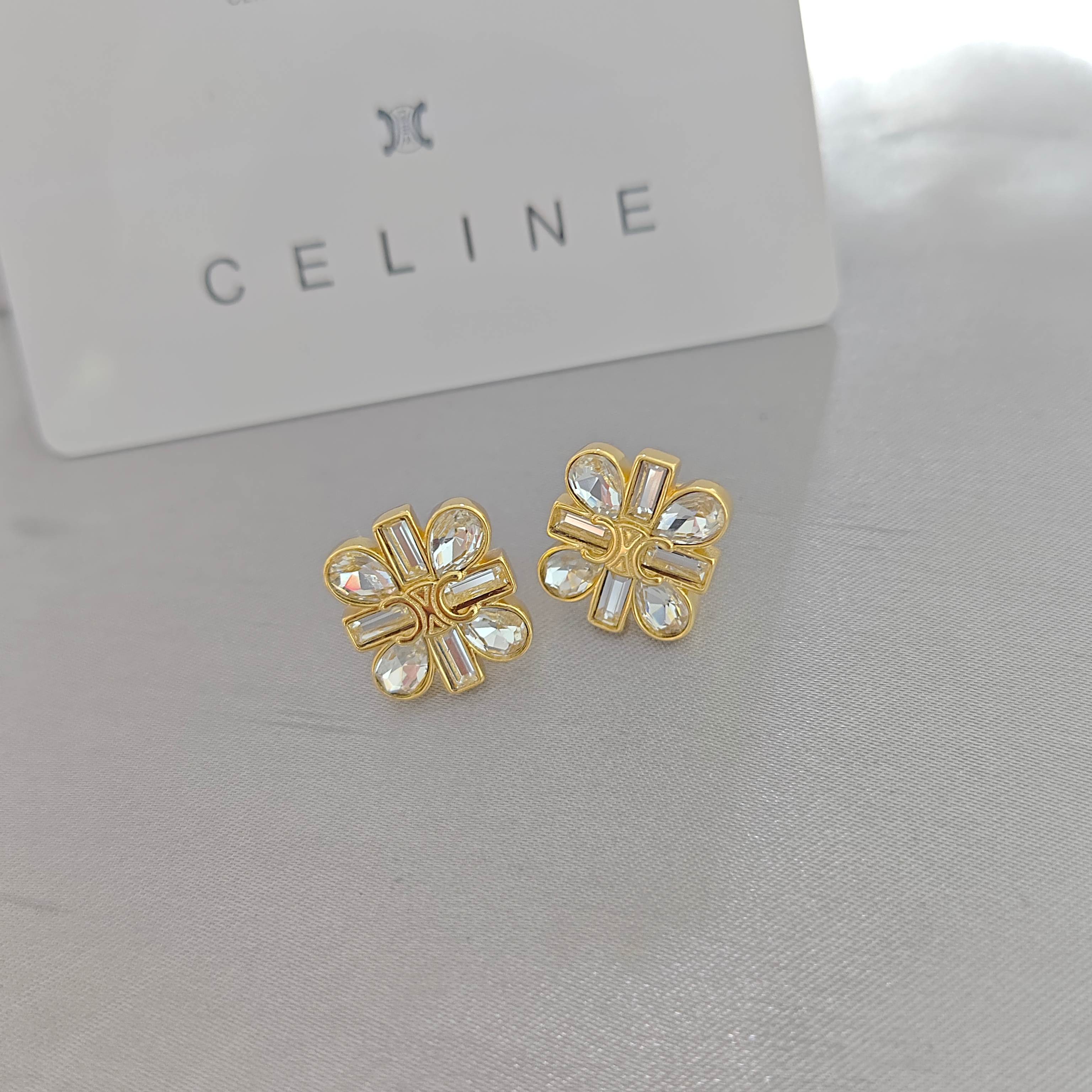 ￥88赛琳耳钉：新款凯旋门小雏菊daisy耳钉镶钻米字耳钉气质高级慵懒秋冬刘诗诗同款