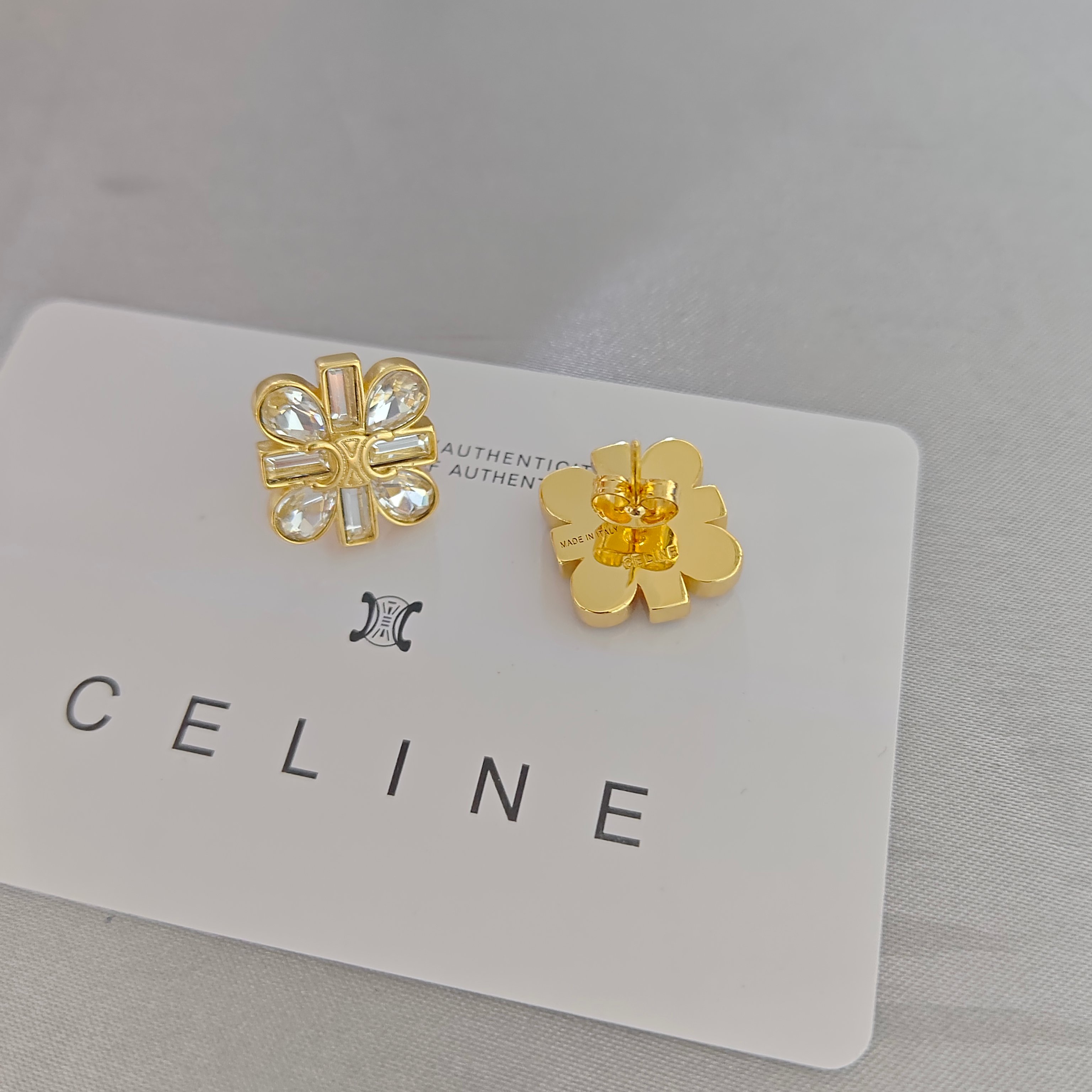 ￥88赛琳耳钉：新款凯旋门小雏菊daisy耳钉镶钻米字耳钉气质高级慵懒秋冬刘诗诗同款