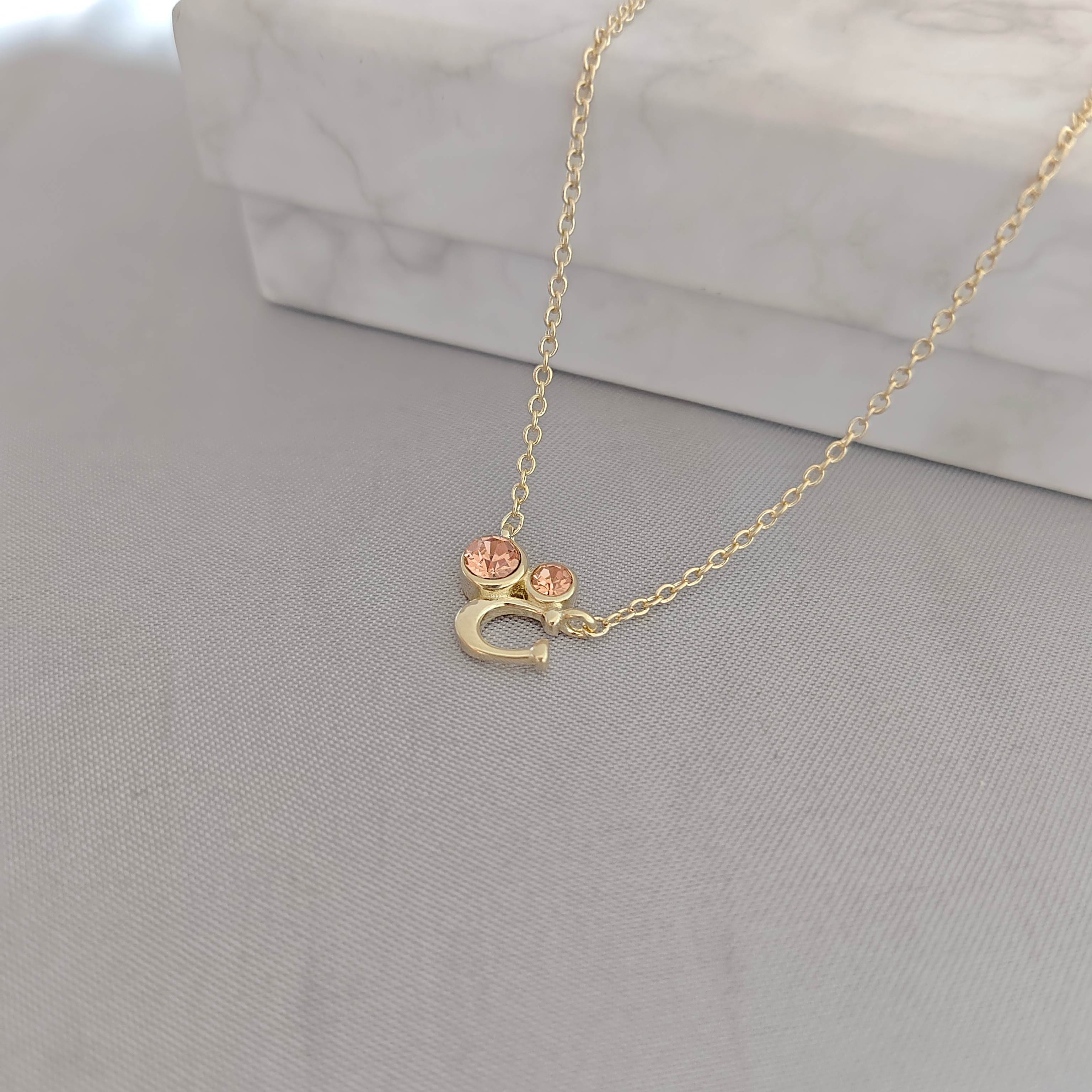 ￥108 蔻驰项链：COA新款项链钻不规则字母项链复古气质小众设计感项链