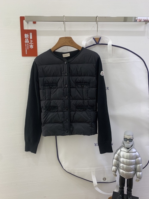 MONCLER Women's Knit & Quilted Down Cardigan, Merino Wool Blend, Four Pockets