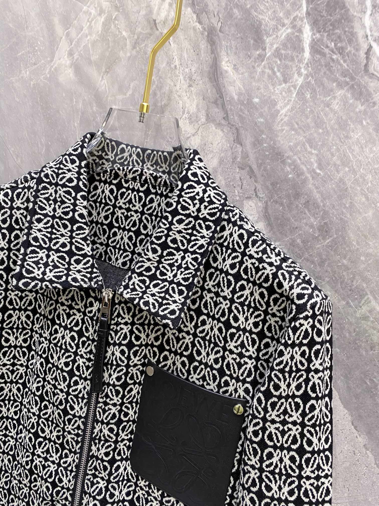 LLOEWE2024ss春夏最新款休闲开衫外套高端品质版型面料都是专柜1:1定制面料是用的100%纯棉提