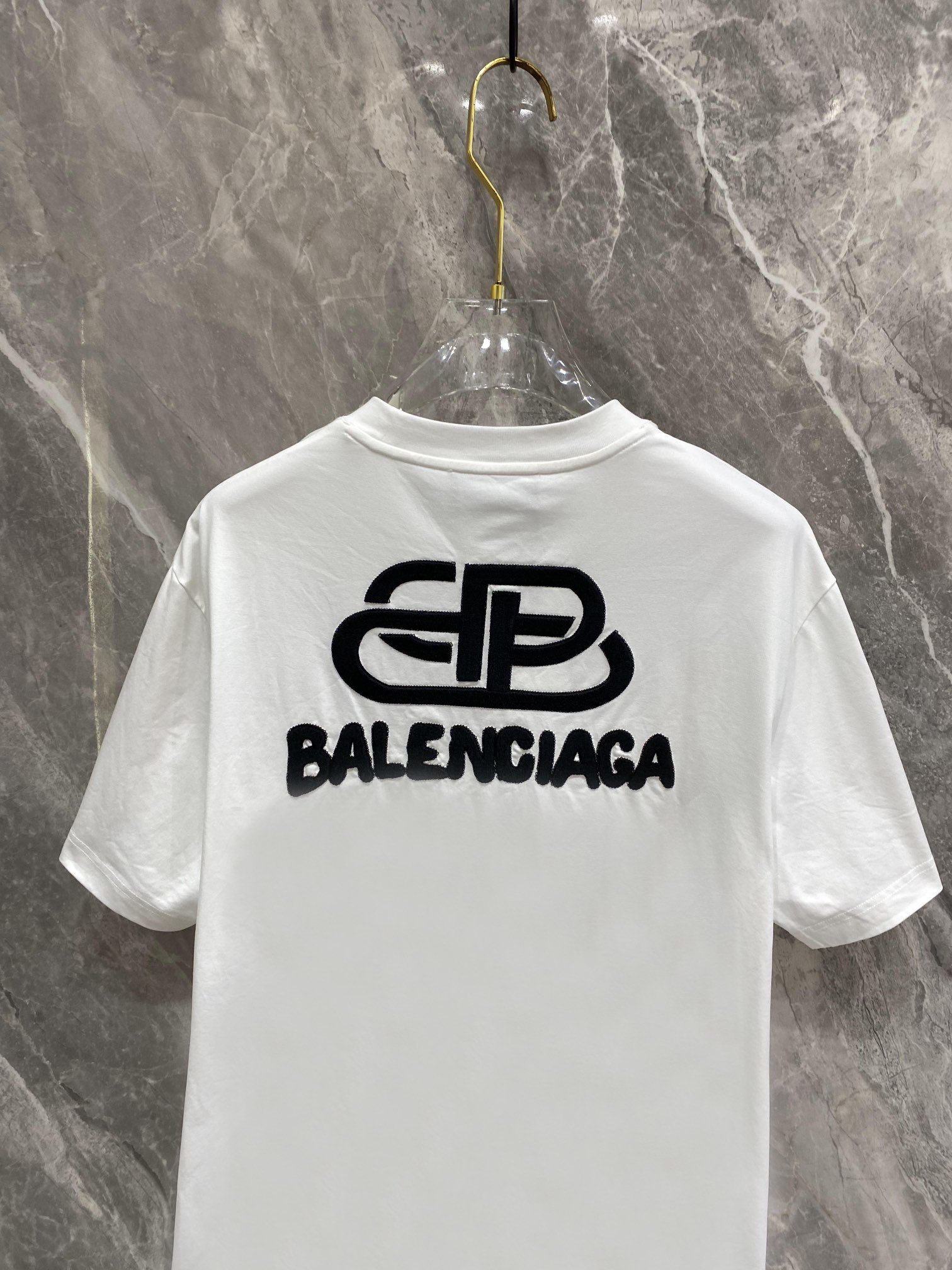 BALENCIAGA2024春夏新款首发专柜最新款短袖圆领T恤高端订制设计前卫时尚！品牌logo重工艺设