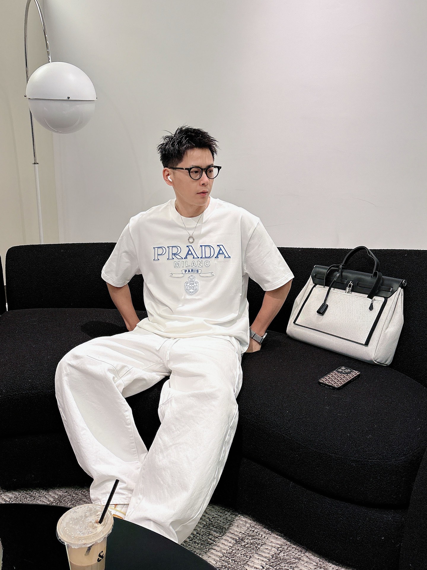 普拉达#PRADA   2026春夏新款首发专柜最新款短袖圆领T恤 高端订制 设计前卫时尚！品牌logo