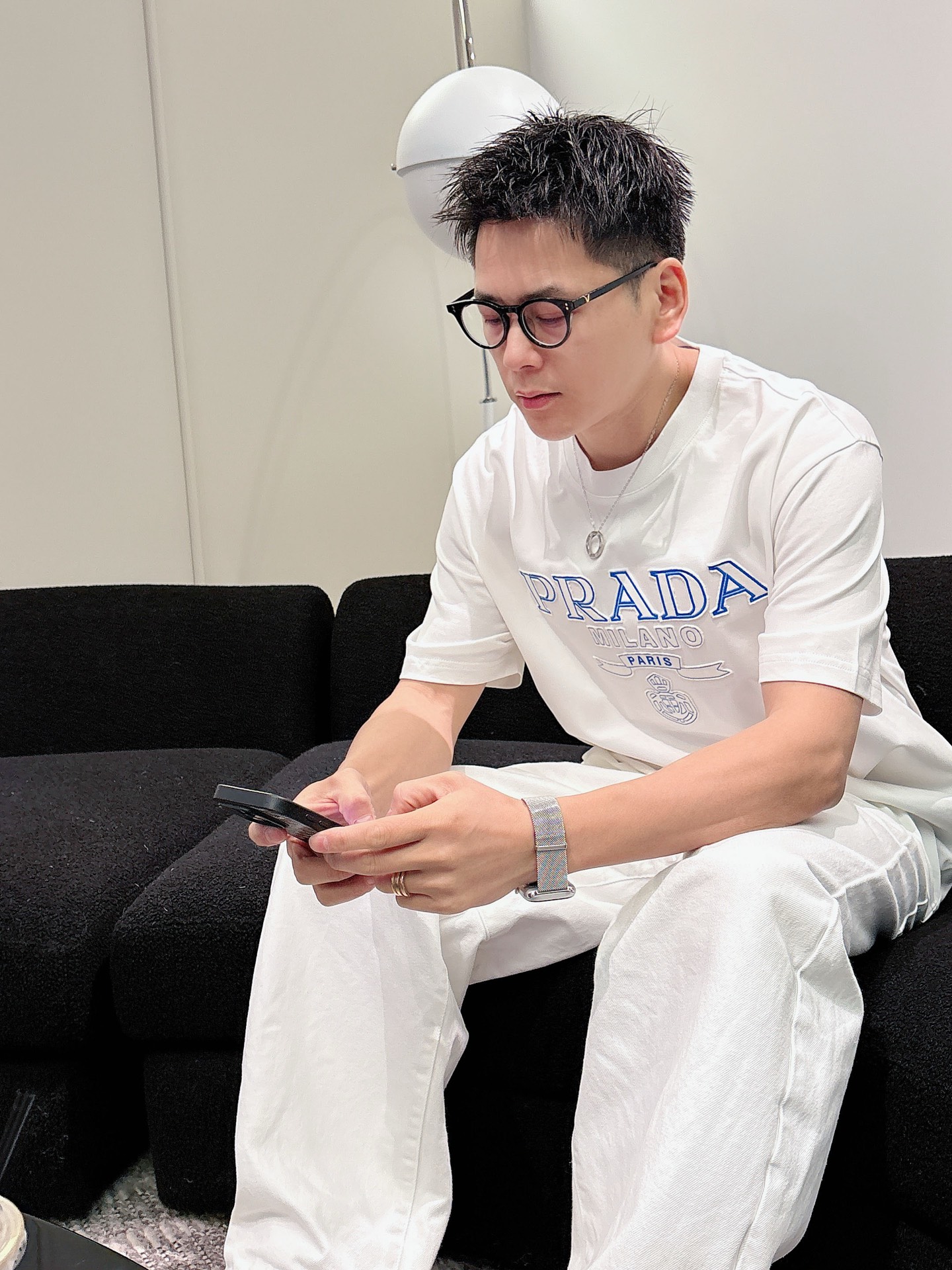 普拉达#PRADA   2026春夏新款首发专柜最新款短袖圆领T恤 高端订制 设计前卫时尚！品牌logo