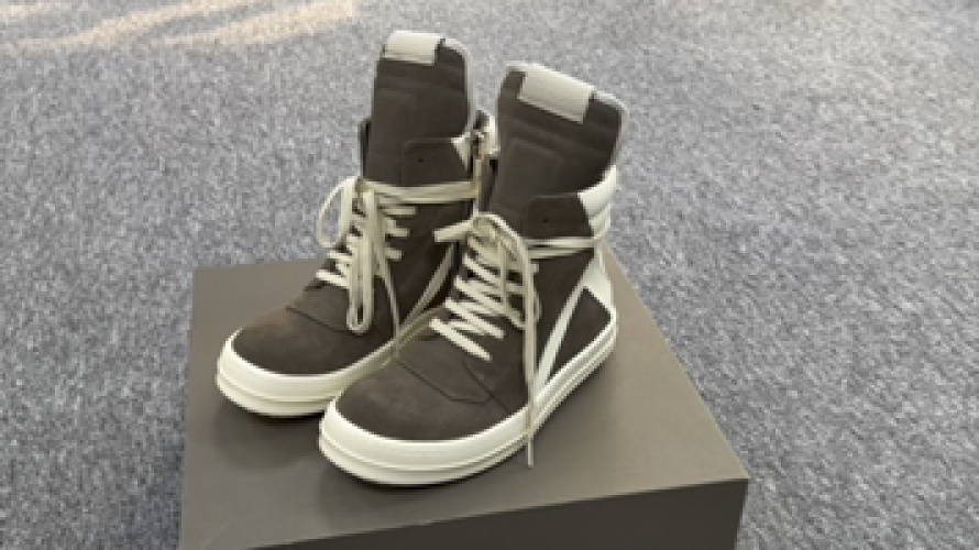 Rick Owens Mocha Brown & White High-Top Sneakers - Iconic Design, Premium Quality 1 Rick Owens Mocha Brown & White High-Top Sneakers - Iconic Design, Premium Quality