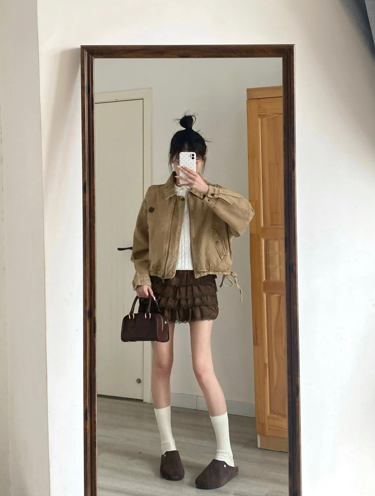 Loewe Inspired Khaki Jacket with Crochet Collar - Sweet & Slim Fit 9 i1756213021546 3884 0 8
