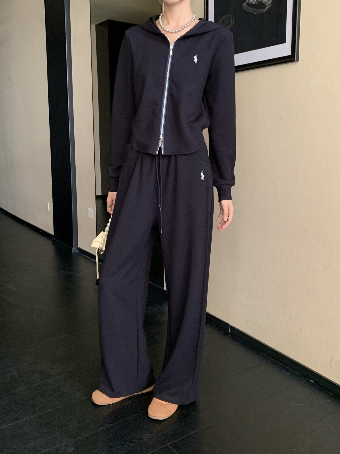 Ralph Lauren Logo Embellished Casual Tracksuit - Hoodie & Wide Leg Pants 2 i1756298348686 2661 0 1