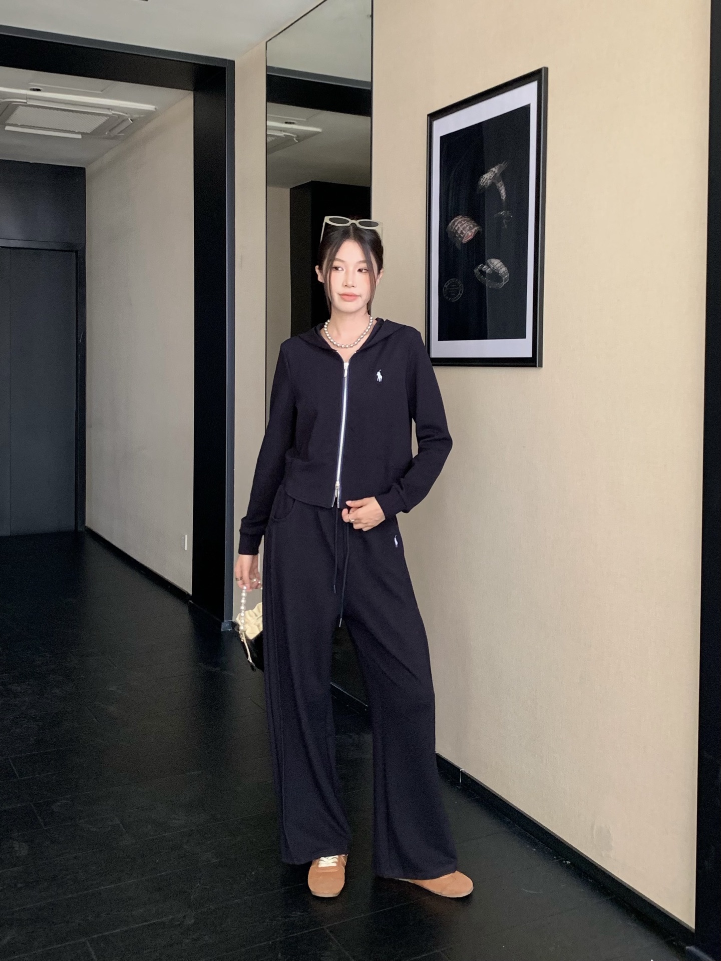 Ralph Lauren Logo Embellished Casual Tracksuit - Hoodie & Wide Leg Pants 1 i1756298349252 6817 0 0