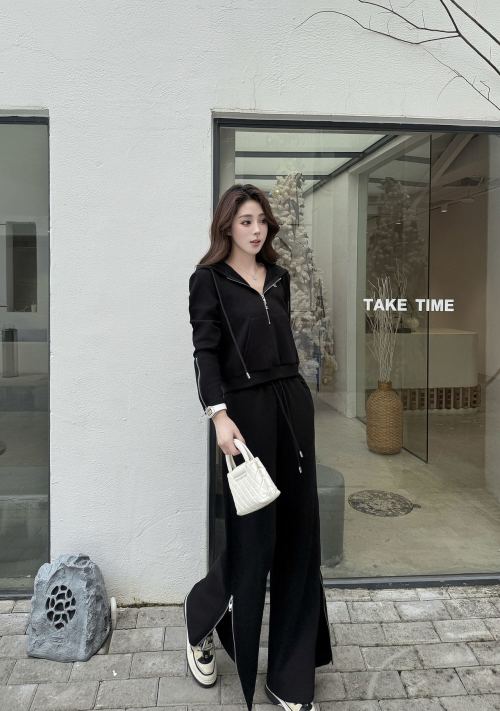 CELINE Inspired Hoodie and Zippered Wide Leg Pants Set - Stylish and Comfortable 1 CELINE Inspired Hoodie and Zippered Wide Leg Pants Set - Stylish and Comfortable