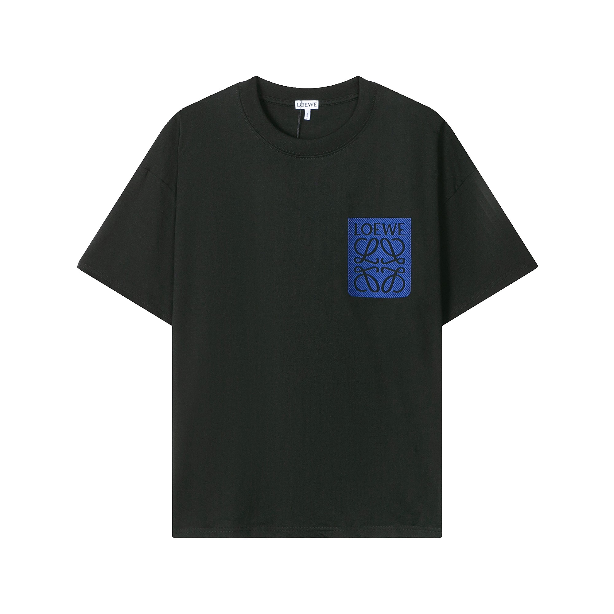 🅿️90 #0209款，高端定制，独家最高品质版本LOEWE*logo刺绣圆领短袖T恤，采用独家定制290g原版1:1双股双纱纯棉面料，定织定染同缸无色差罗纹，定制1:1辅料，三标齐全，Oversize宽松版型，做工精细完美，面料柔软舒…