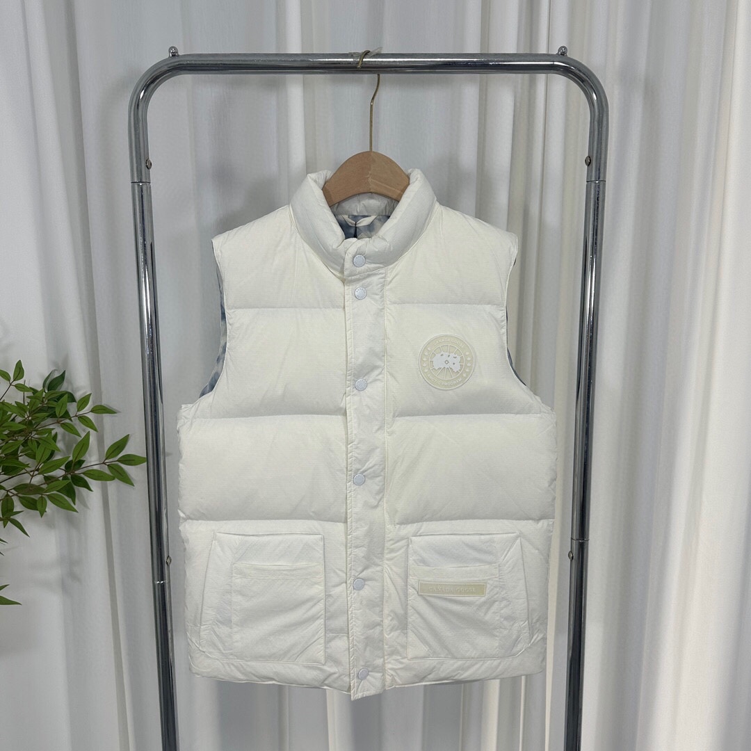 Canada Goose Clothing Down Jacket Waistcoats Online Shop
 White Nylon Duck Down