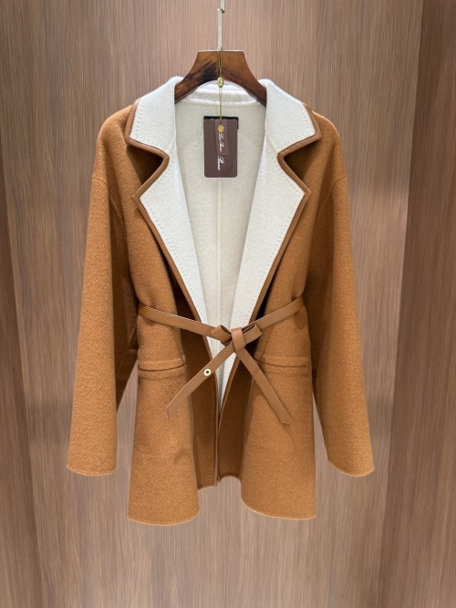 Loro Piana Inspired Two-Tone Wool & Lambskin Reversible Belted Coat 1 Loro Piana Inspired Two-Tone Wool & Lambskin Reversible Belted Coat