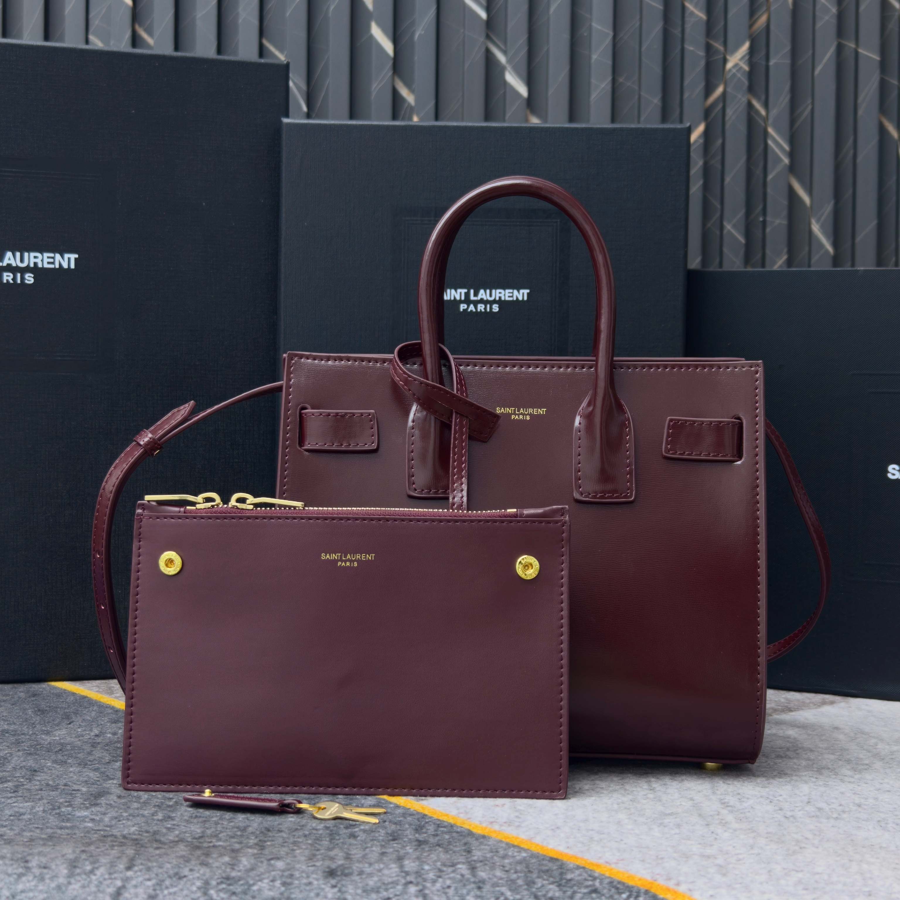 风琴包鳄鱼纹26cm_牙签纹酒红色最优雅的风琴包系列sac de jour，永远的经典不过时，精湛的鳄鱼