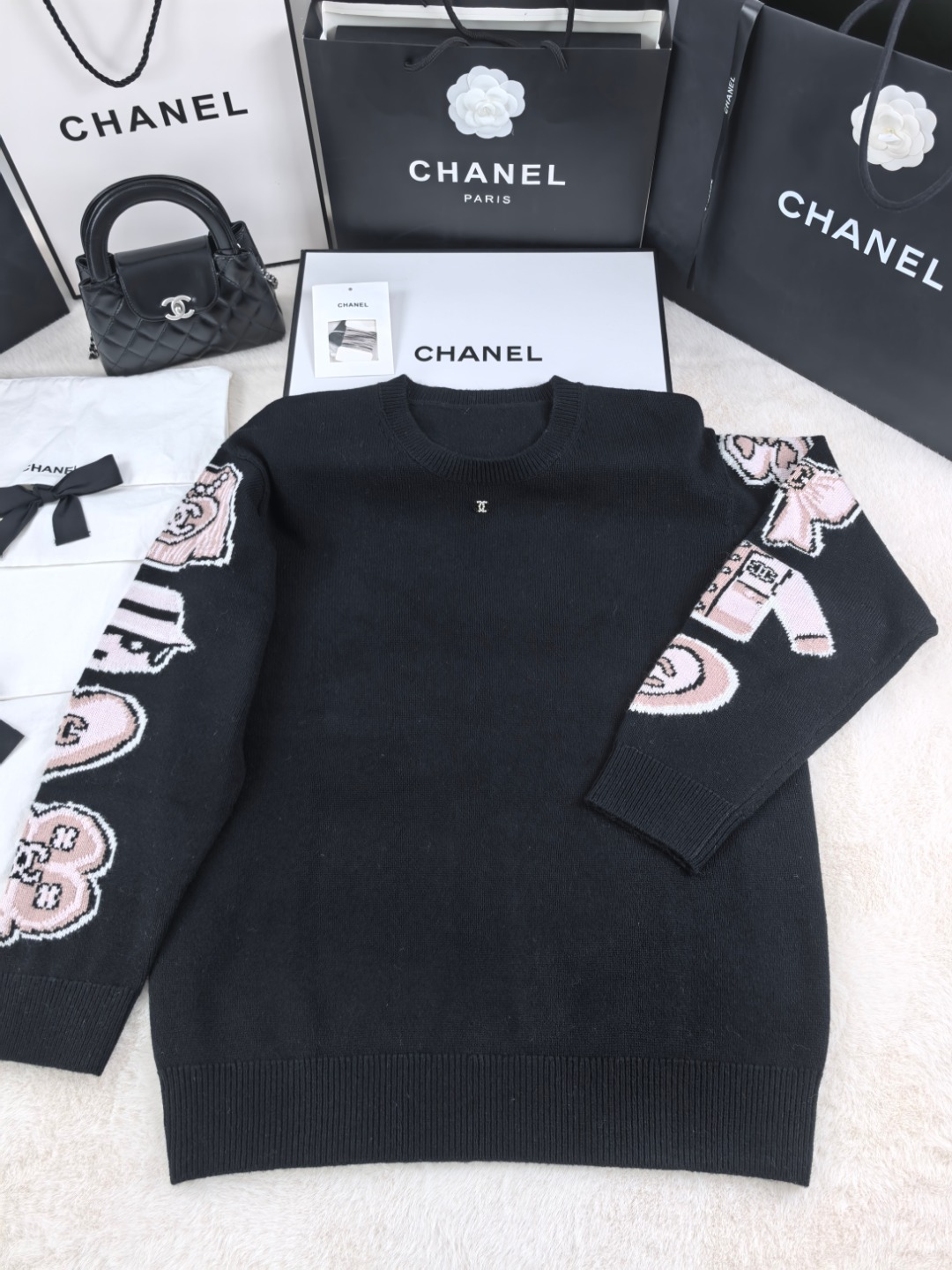 NO:461958,Xiaoxiang jacquard sleeve round neck pullover YB1:1 three-code spot, alexander wang19860909小香提花袖圆领套头 YB1:1 三码现货,,alexander wang,Women's clothing