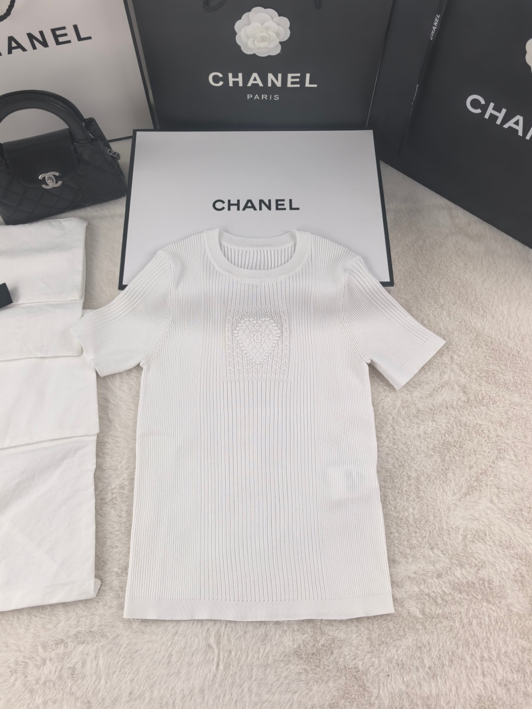 NO:461938,Xiaoxiangkengtiao love jacquard short sleeve YB1:1 three-code spot, T-shirt, alexander wang19860909小香坑条爱心提花短袖 YB1:1 三码现货,,T-shirt,alexander wang,Women's clothing