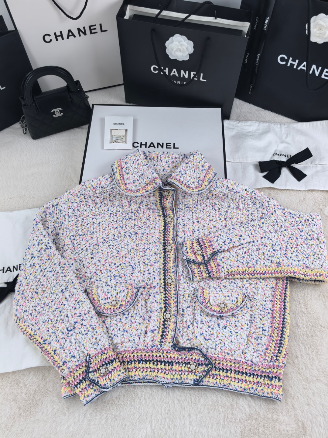 NO:499024,Xiaoxiang new colored cardigan YB1:1 three-code spot, alexander wang19860909小香新款彩点开衫 YB1:1 三码现货,,alexander wang,Women's clothing