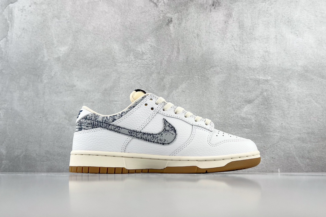 280 Nike Dunk Low ”Washed Denim”' 水洗丹宁 白黑 FN6881-100