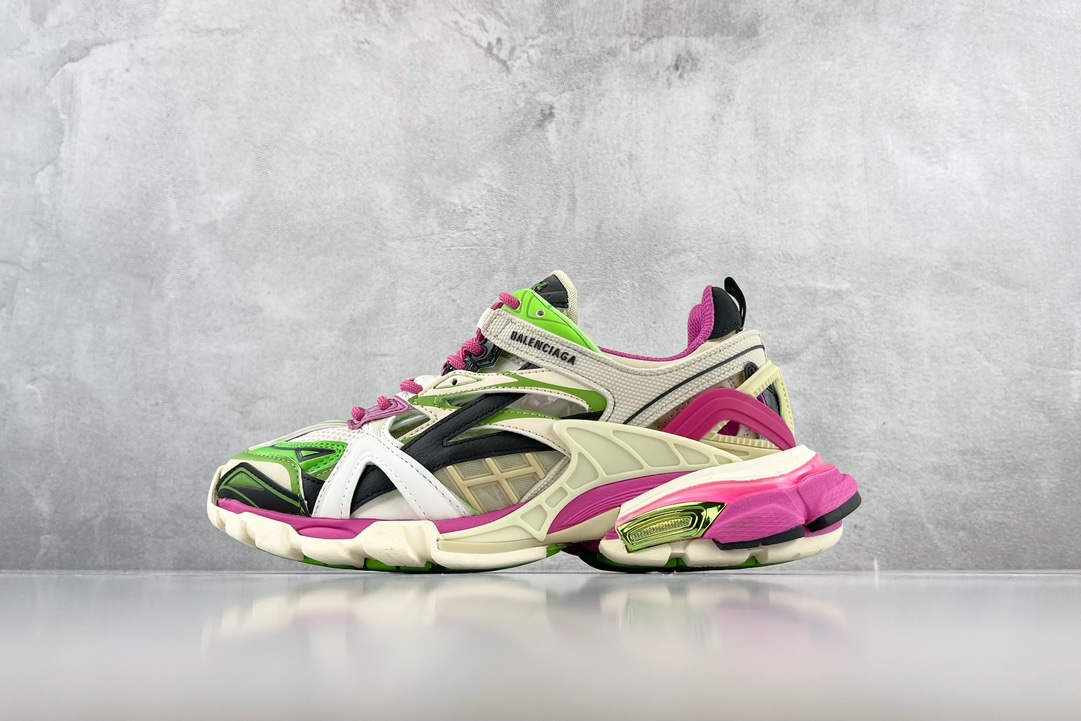 520 代购版 Balenciaga巴黎世家 Track 2.0 白绿粉 568615 W2GN3 9199