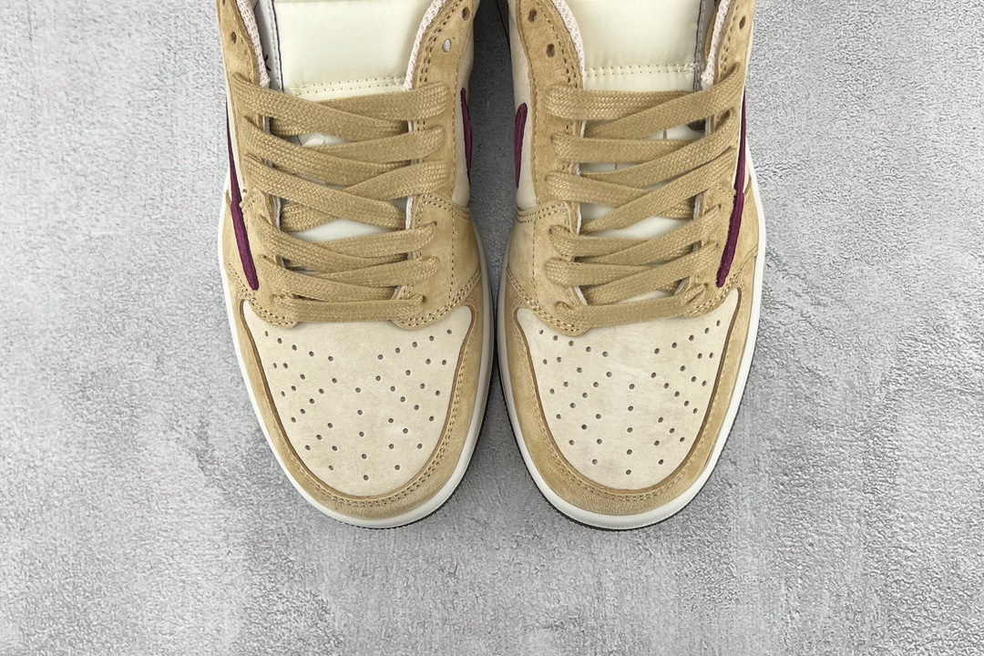 Custom Fragment x Travis Scott x Air Jordan 1 Low three-party joint inverted hook DM7866-811