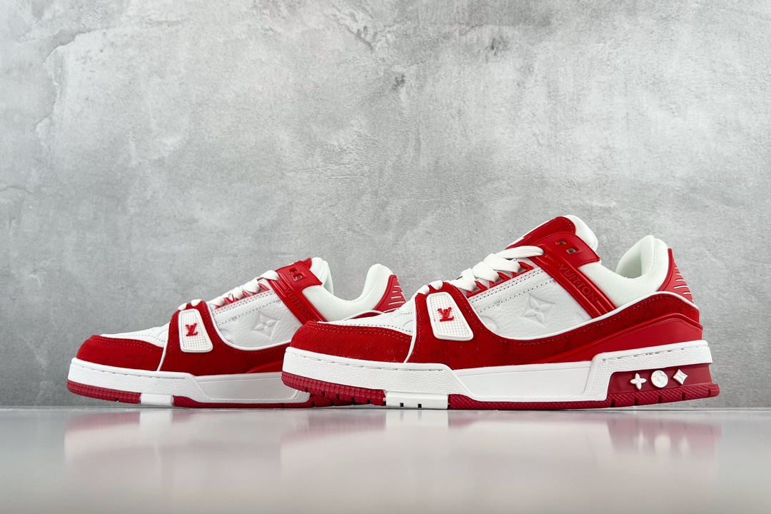 Louis vuitton Trainer white red 1AANFH
