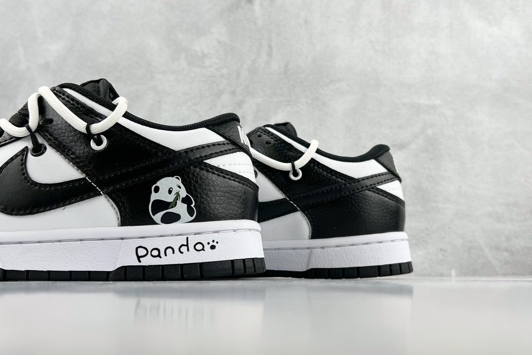 Customized sneakers Nike Dunk Low Petro ”Black” Panda Black and White DD1391-100