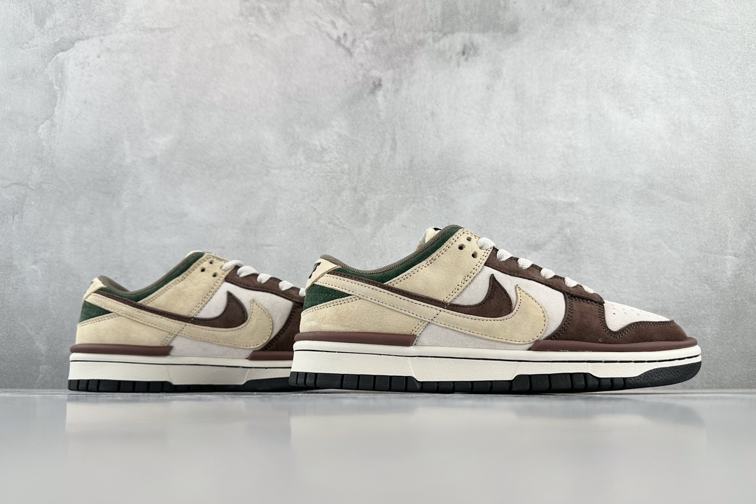 300 Nike Dunk Low Twist"ChocolateBeige"“麂皮巧克力棕米黄双钩”  DZ2794-866