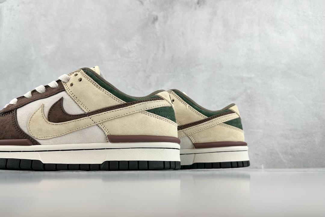 300 Nike Dunk Low Twist"ChocolateBeige"“麂皮巧克力棕米黄双钩”  DZ2794-866