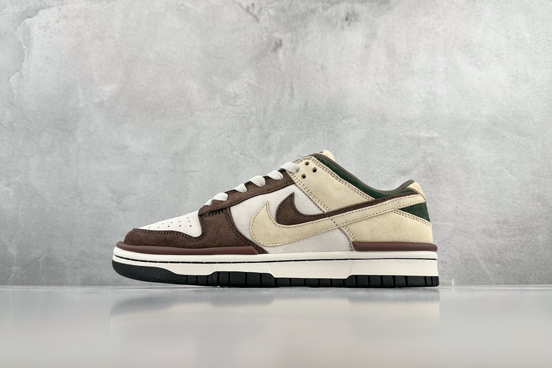 300 Nike Dunk Low Twist”ChocolateBeige”“麂皮巧克力棕米黄双钩”  DZ2794-866