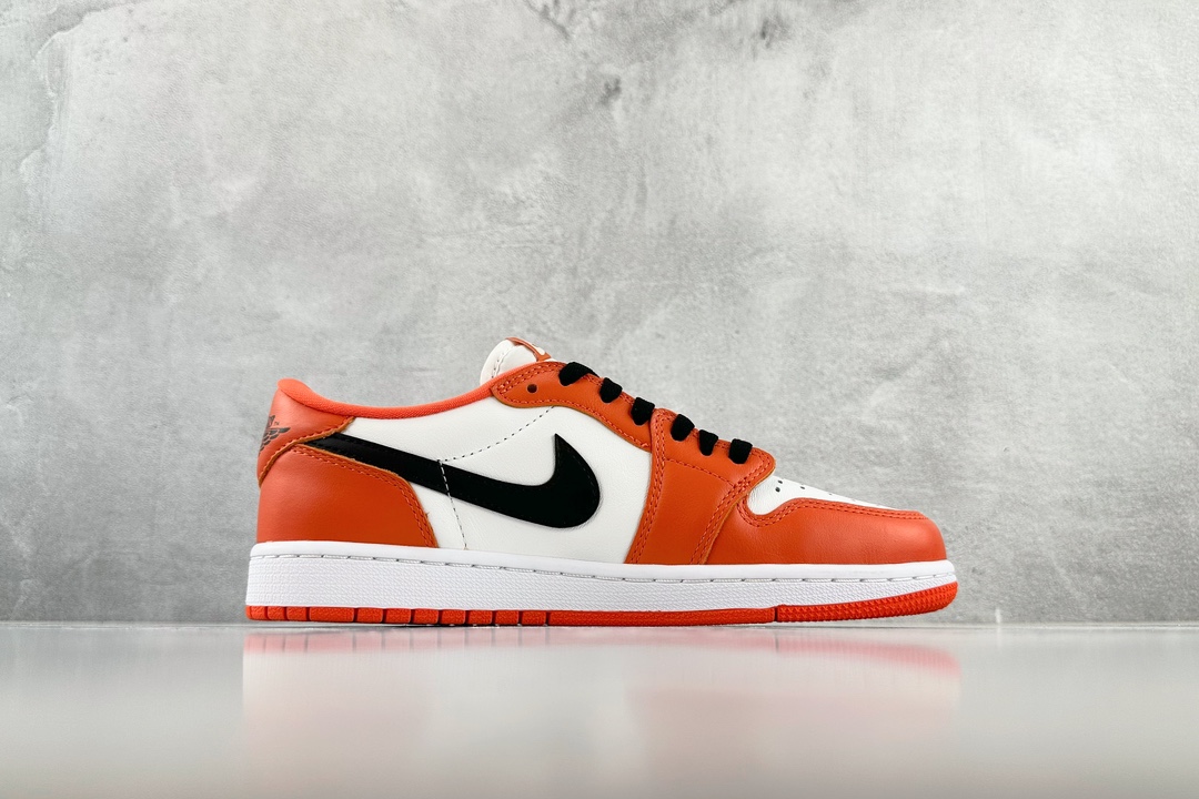 300 巅峰品质 Jordan Air Jordan 1 Low Star Fish 扣碎 GS 白橙色 CZ0858-801