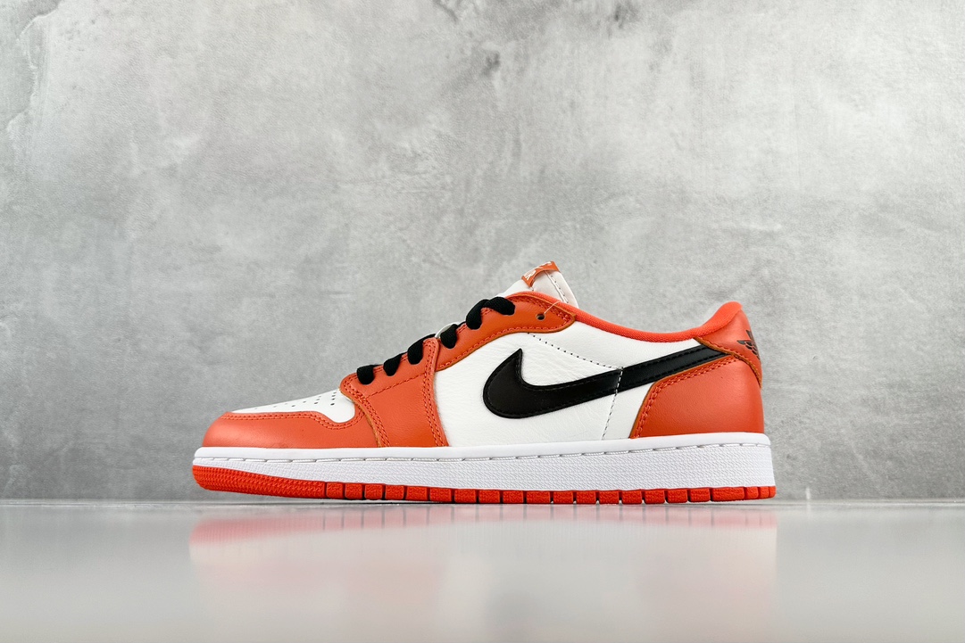 300 巅峰品质 Jordan Air Jordan 1 Low Star Fish 扣碎 GS 白橙色 CZ0858-801