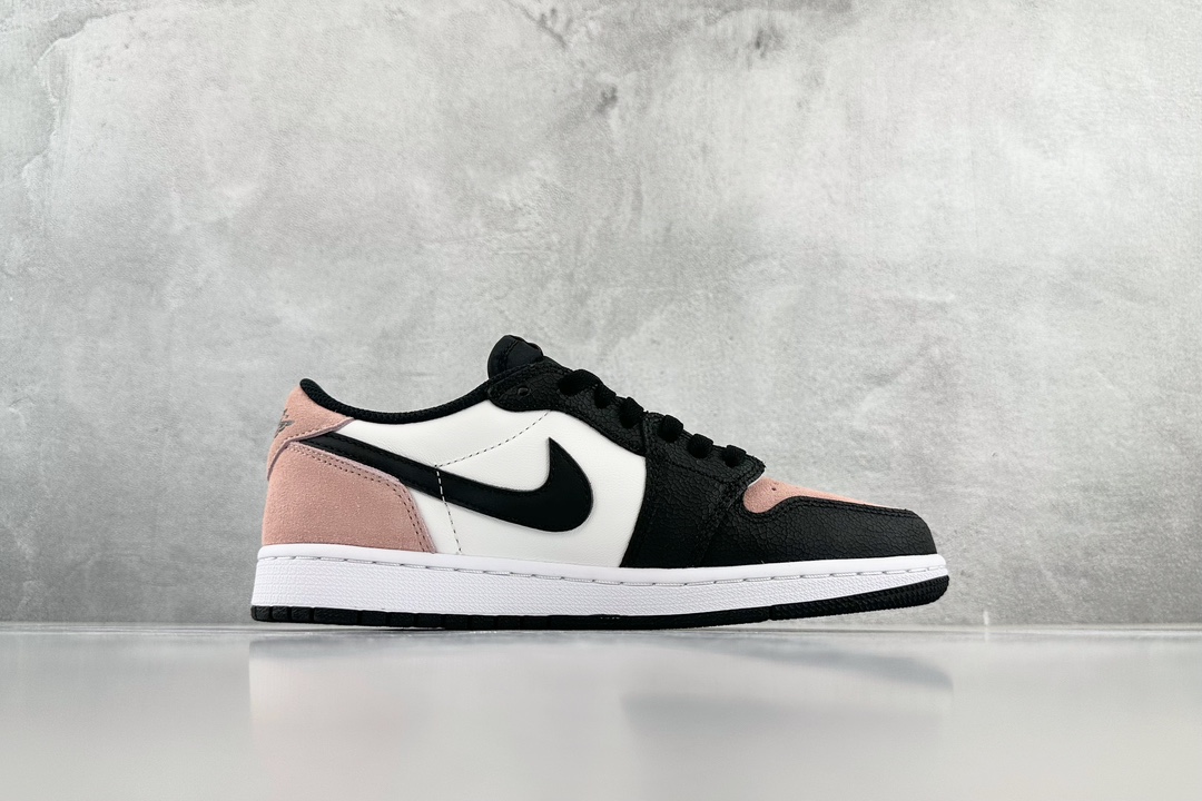 Top quality Jordan Air Jordan 1 retro low og ”bleached coral” cracked black and pink CZ0790-061