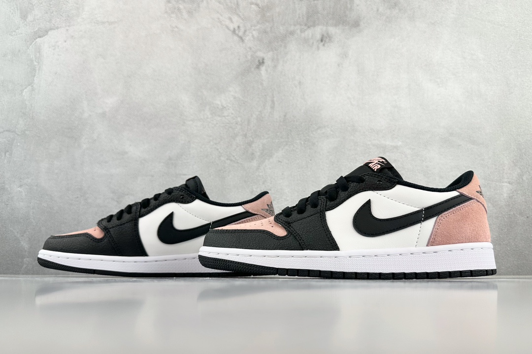 Top quality Jordan Air Jordan 1 retro low og ”bleached coral” cracked black and pink CZ0790-061