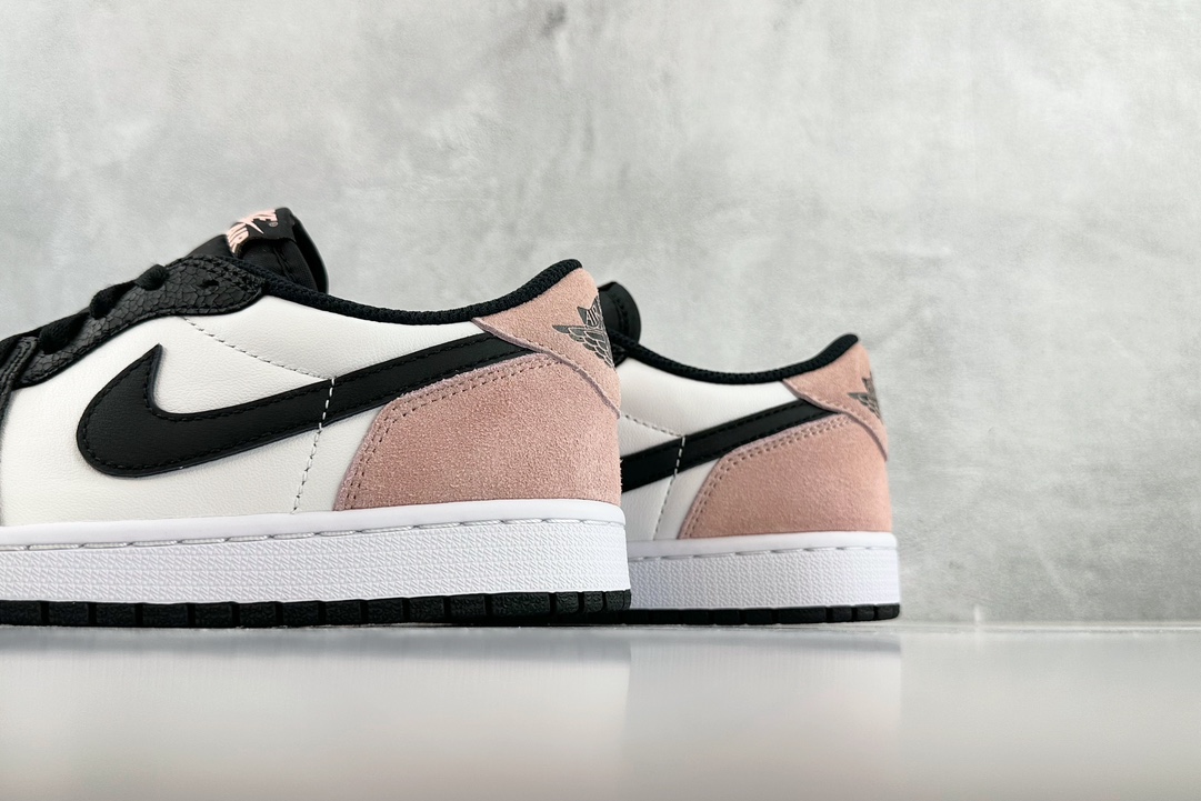 Top quality Jordan Air Jordan 1 retro low og ”bleached coral” cracked black and pink CZ0790-061