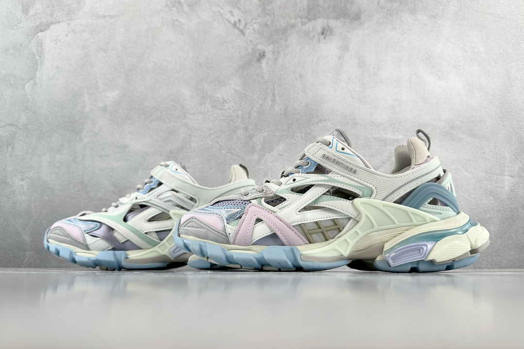 VG 520 Balenciaga巴黎世家 Track 2.0 Pastel 复古拼接 白蓝粉 568615W2GN39045