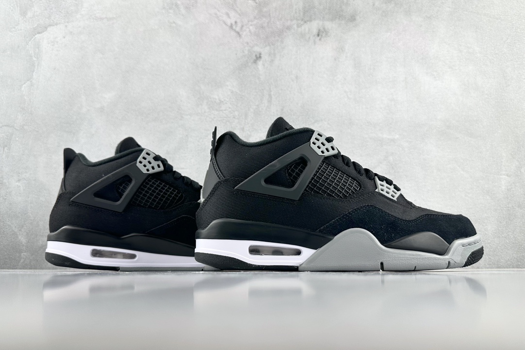 300 Kw 外贸特供尺码含49.5 50.5 Air Jordan 4 Retro "Black Canvas" 黑帆布 DH7138-006