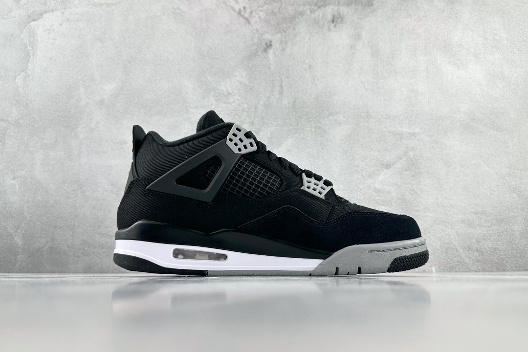 300 Kw 外贸特供尺码含49.5 50.5 Air Jordan 4 Retro "Black Canvas" 黑帆布 DH7138-006