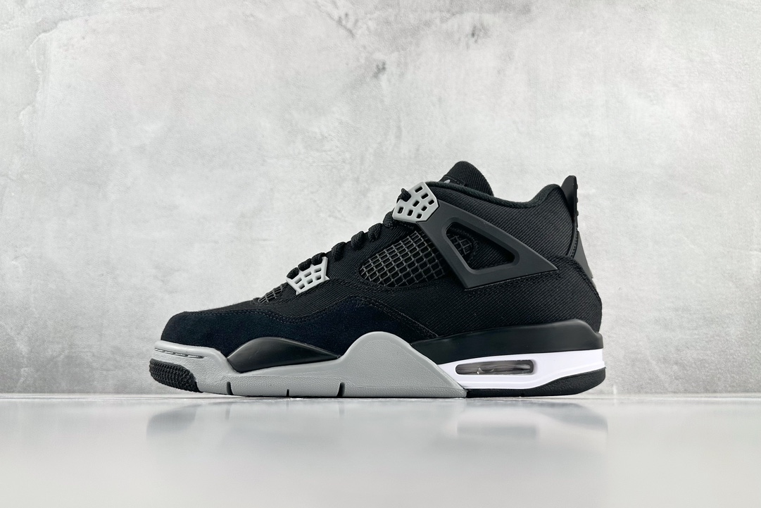 300 Kw 外贸特供尺码含49.5 50.5 Air Jordan 4 Retro “Black Canvas” 黑帆布 DH7138-006